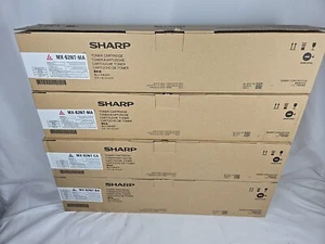 Lot Of 4 Genuine Sharp MX-62NT CMK Toner Set (1) Cyan, (2) Magenta, (1) Black - Picture 1 of 13