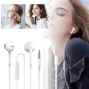3.5mm White In Ear Design Headset Stereo Earbud Comfortable in-ear Fit - Picture 1 of 9