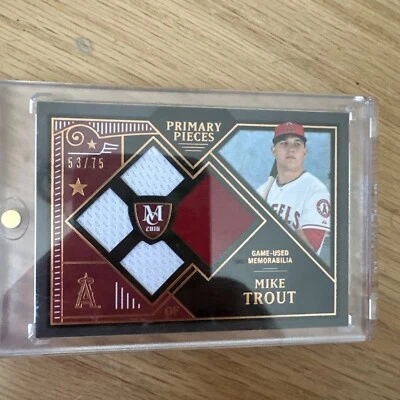 2016 Topps Museum Primary Pieces Quad Relics MT Mike Trout Copper #/75 - Image 1 of 3