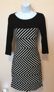 White House Black Market Black White Striped Stretch Sheath Dress Size XXS - Picture 1 of 6