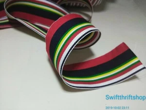 GROSGRAIN RIBBON Multi Color STRIPES Red Blue 1.5" Wide 20 Yards - Picture 1 of 4