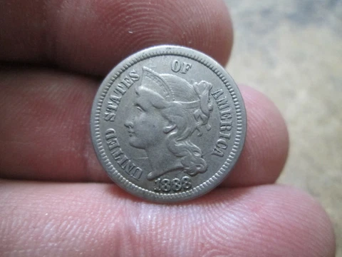 BETTER DATE 1888 3 CENT NICKEL IN ABOUT UNCIRCULATED CONDITION Cover