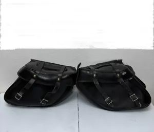 Leatherworks Deluxe Wide Angle Leather Saddlebags For Harley Davidson Models - Foto 1 di 8