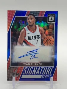 2017-18 Panini Donruss Optic Evan Turner Signature Series Blu Prizm Auto 25/25 - Foto 1 di 2