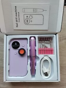 Cordless Electric Acrylic Nail Drill Machine Kit 30,000RPM Light Weight (Purple) - Picture 1 of 3