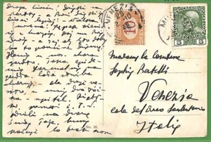 ad5958 - AUSTRIA Poland - Postal History - POSTCARD from MIKULICE to ITALY taxed - Picture 1 of 1