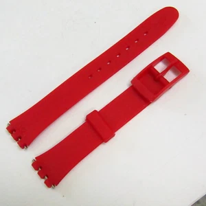 SWATCH Watch 12mm Strap Replacement Band Solid Red Generic for Ladies Swatch - Picture 1 of 3