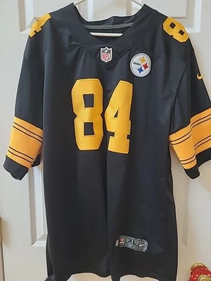 Футболка мужская Antonio Brown No84 Pittsburgh Steelers размер XL черная Nike с вышивкой - Изображение 1 из 4
