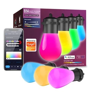 Tuya Stringa di Lampadine S14 da Esterno Smart WiFi RGBIC 15M con Alexa e Google - Bild 1 von 7