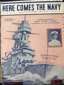 C WW2 1942 Lew Brown Sheet Music HERE COMES THE NAVY - Picture 1 of 2