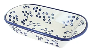 Blue Rose Polish Pottery Willow Large Rectangular Baker with Handles - Picture 1 of 1