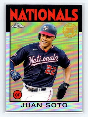 2021 Topps Chrome #86BC-4 Juan Soto 1986 Topps Baseball 35th Anniversary - Image 1 of 2