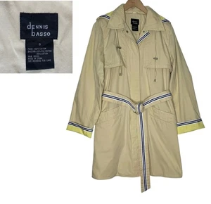 Dennis Basso Impermeable Algodón Gabardina Bolsillos Náutico Preppy Caqui Talla S - Imagen 1 de 17