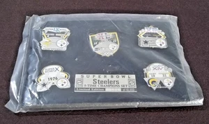 Peter David Pittsburgh Steelers Super Bowl Pin Set 5 Time Champions 2006 New - Picture 1 of 1