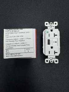 TR20HUSBAC6W Pass & Seymour 20A 125V Hospital Grade Tamper-Resistant Receptacle - Picture 1 of 2