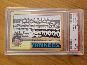 PSA 8 New York Yankees TEAM manager Graded Vintage Baseball Card Rare - Picture 1 of 4