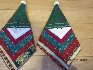 JUEGO DE 2 ADORNOS PARA BOTELLAS DE VINO DE SANTA EN CAJA A MANO/ADORNO DE NAVIDAD-#R18-4 - Imagen 1 de 22