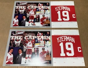 2 STEVE YZERMAN #19 JERSEY RUHESTAND NACHT KOMPLETTES TICKET FOTOKARTE BEIGEFÜGT - Bild 1 von 2