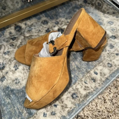 Sandália Cósmica Confortável Feminina Aerosoles EUA 10 em Camurça Genuína Bronzeada # 682 - Imagem 1 de 3