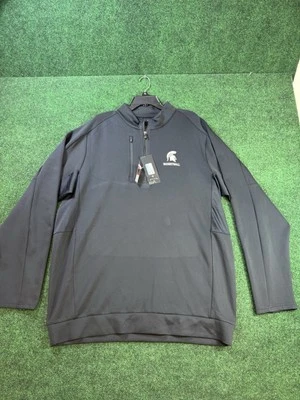 Antigua Michigan State Spartans Basketball Quarter Zip Pullover Top Size 2XLT - Image 1 of 4