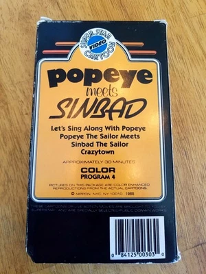 Superstar Cartoon Video Featuring Popeye Meets Sinbad Vhs! Program 4 1988 - Image 1 of 3