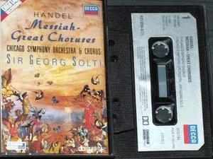 SOLTI HANDEL MESSIAH GREAT CHORUSES CSO  & CHORUS  KANAWA CASSETTE DECCA - Picture 1 of 1
