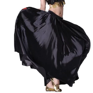 Langer Rock Vollkreis Satin Swing Bauchtanz Kostüm Stammes-Tänzerin Kostüm - Bild 1 von 14