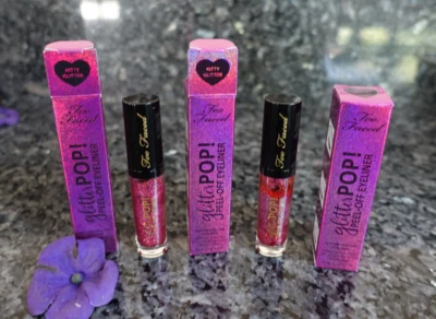 Too Faced glitter pop peel off eyeliner new in box full size 0.23oz - Image 1 of 4