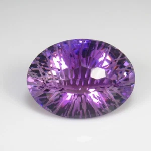 27.69 Ct Natural Purple Amethyst Fancy Top Luster Oval Special Carving -A1731 - Picture 1 of 3
