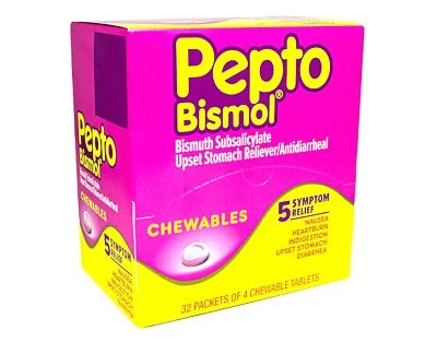 Dispensador Masticables Pepto Bismol - 32 Paquetes de 4 - (CAJA 3) Foto 1 de 4