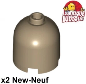 Lego 2x brique ronde brick round dome 2x2x1 2/3 30151 beige foncé/dark tan NEUF - Imagen 1 de 1