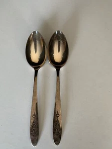 Juego De 2 Cucharas De Colección Oneida Community Plato De Plata Para Servir Ave Del Paraíso - Imagen 1 de 7