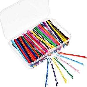 Bememo 100 Pieces Colorful Bobby Pin Hair Styling Clips with 1 Storage Box for W - Picture 1 of 7
