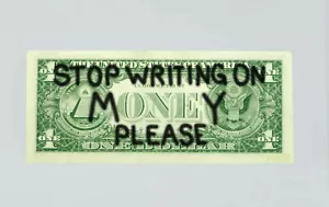 Banconota da 1 dollaro USA STAMPA POP ART arte originale graffiti NYC - Foto 1 di 4