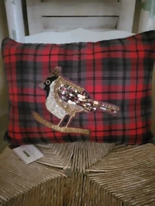 POTTERY BARN PILLOW COVER JEWELED CARDINAL NEW WITH TAGS - Picture 1 of 10