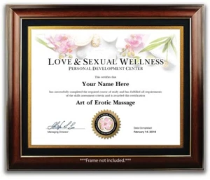 Art of Erotic Massage Certificate / Diploma Love Making Sexual Sensual Body Oil - Picture 1 of 2