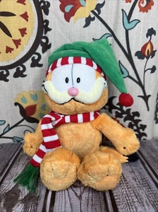 TY Garfield Christmas Plush With Hat & Scarf 9 Inches 2006 - Picture 1 of 13