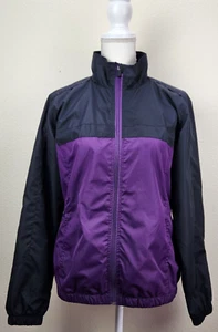 BCG Purple Black Youth Polyester Rain Jacket Windbreaker Full Zip Size M - Picture 1 of 19