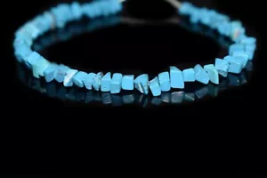 4-5MM Beautiful Blue Turquoise A++ Chips Gemstone 5" Craft Making Loose Beads - Picture 1 of 5