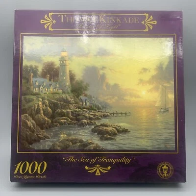 Thomas Kinkade Lighthouse 1000 Piece Puzzle The Sea of Tranquility NEW Sealed - Image 1 of 3