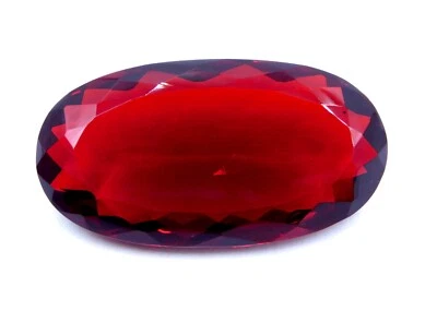 Garnet Oval Cut Lab Created Loose Gemstone 25x47 MM For Pendant Making P-2795 - Image 1 of 4