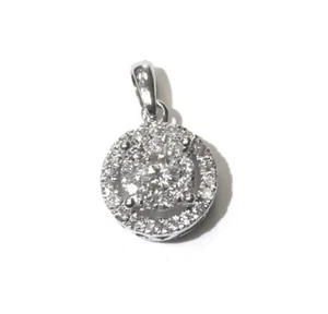 Colgante con halo de diamantes SI3 I de 0,48 quilates de oro blanco de 10 k Estate de 1,3 g - Imagen 1 de 7