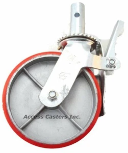 8UC8P 8" Gerüst Drehrolle, Total Lock Bremse, Polyurethan auf Stahlrad - Bild 1 von 3