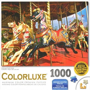Colorluxe 1000 Piece Puzzle - Carousel Dark Horse - Picture 1 of 1