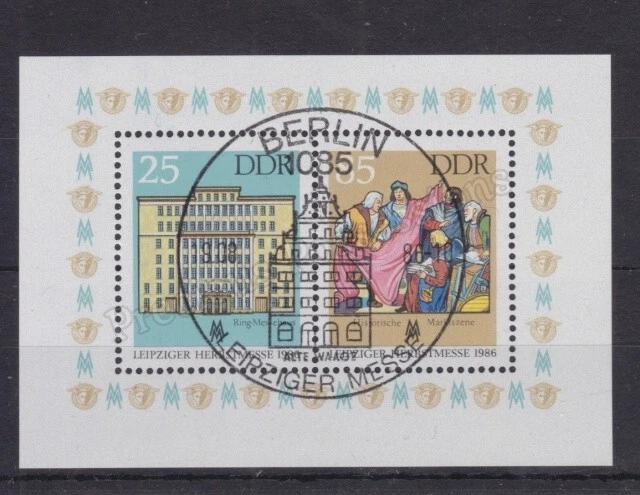 GERMANY DDR SG MSE2748 USED CTO STAMP SHEET 1986 LEIPZIG AUTUMN FAIR - Image 1 of 1