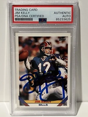 JIM KELLY 1993 Topps Signed Auto Autographed Buffalo Bills PSA/DNA Slab - Image 1 of 2
