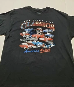 VTG Lifestyle Classics Cars Tee Size L When It Comes To Classics America Rules - Picture 1 of 3
