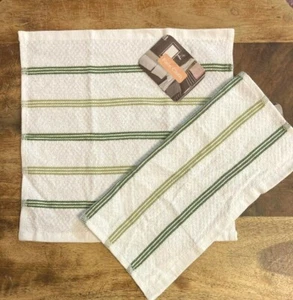 Gesichtstücher weiß grün Streifen 5 Stück 30 cm x 30 cm ca. - Bild 1 von 1