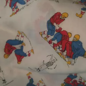 Vintage Flannel Football Players Cotton Fabric 42" Wide x 128" long Rare - Picture 1 of 11