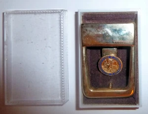Brass Belt Buckle AWARD ITEM Illinois Dept. MINES & MINERALS Seal In Orig. Box - Picture 1 of 3